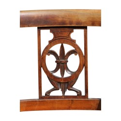 Fauteuil Directoire paillé à palmette fleur de lys. Vers 1820. …