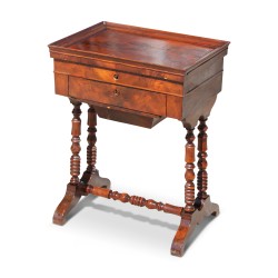 Napoleon III worker in mahogany mounted on maple, top …