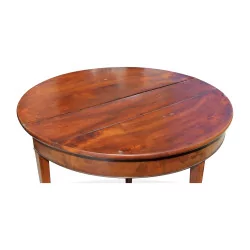 胡桃木长桌，带翻盖、底脚和轮子……