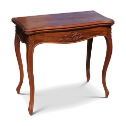Napoleon III games table in speckled mahogany. Late 19th...