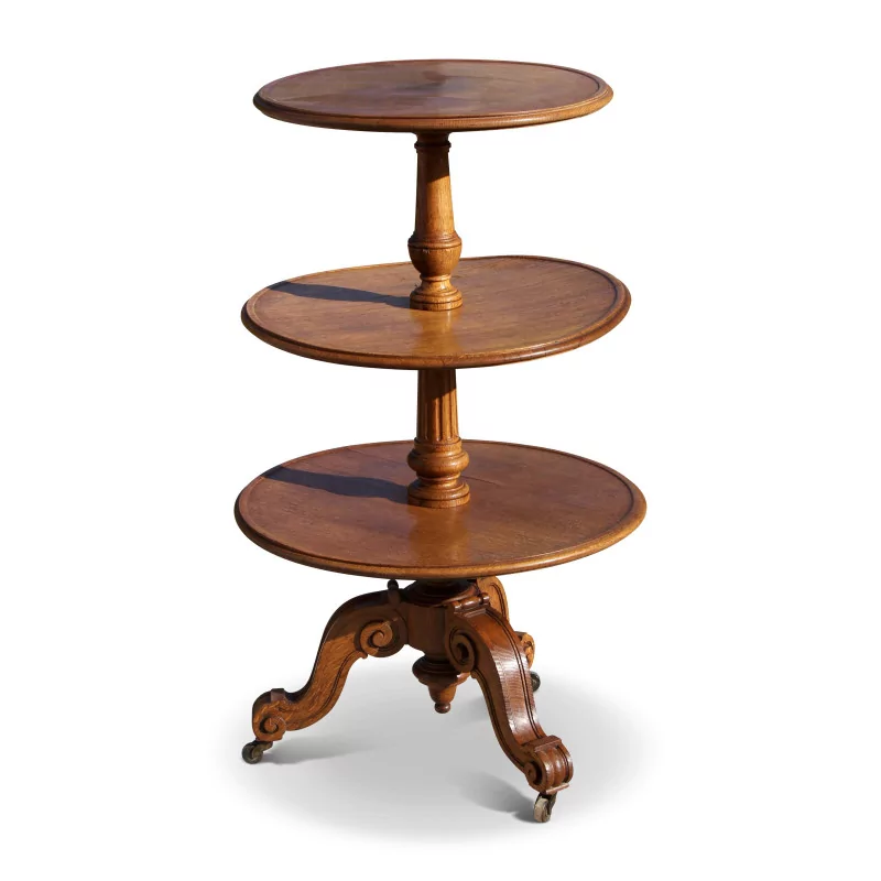 Edwardian mute servant in oak. - Moinat - End tables, Bouillotte tables, Bedside tables, Pedestal tables
