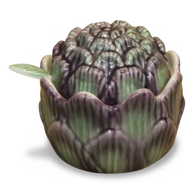 个朝鲜蓟形的调味品罐，带有小…… - Moinat - 瓷