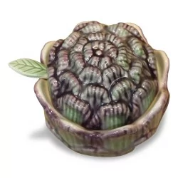 个朝鲜蓟形的调味品罐，带有小……