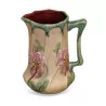 slip pitcher decorated with flowers. - Moinat - Chinaware, Porcelain