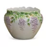 Slip pot decorated with wisteria flowers. - Moinat - Flowerpot holders, Interior planters