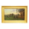 Tableau huile sur toile “Soldat français en campagne”. - Moinat - Tableaux - Paysage