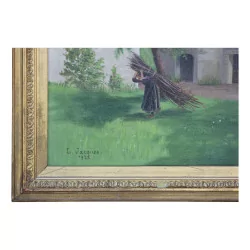 L. JACQUES 签名的布面油画“农舍”（无……