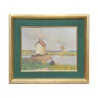 Oil painting on canvas “Fisherman at the edge of the lot” attributed to … - Moinat - Painting - Landscape