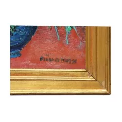 布面油画静物“...中的花束”