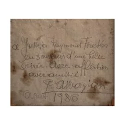 布面油画静物“...中的花束”