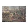 Oil painting on canvas “Hunting scene” signed Otto PROGEL … - Moinat - Painting - Miscellaneous