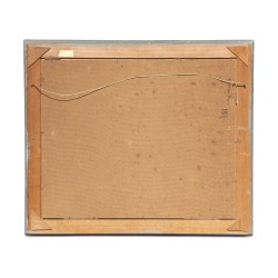 Öl auf Leinwand eines Bootes mit dem Salève