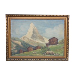 Oil on canvas \"The Mayens and the Matterhorn\"