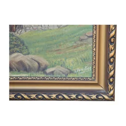 Tableau huile sur toile “Les mayens et le Cervin” signé L. …