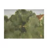 Ölgemälde auf Leinwand „Fluss im Grünen“ zugeschrieben … - Moinat - Gemälden - Landschaften