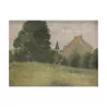 Oil painting on canvas “Countryside” Geneva school XIXth … - Moinat - Painting - Landscape