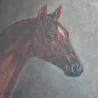 Oil painting on canvas \"Horse's head\" signed Hélène GALLAND... - Moinat - Painting - Miscellaneous