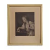 Engraving painting “The young girl with the bird”. - Moinat - Prints, Reproductions
