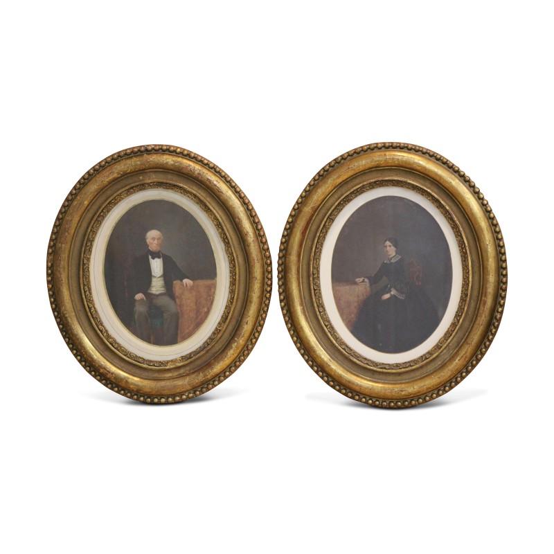 Paar Ahnenbilder \"Lord und Lady Flower\" - Moinat - Gravüren Paar Ahnenbilder \"Lord und Lady Flower\" - Moinat - Gravüren
