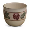 Pot decorated with flowers. - Moinat - Flowerpot holders, Interior planters