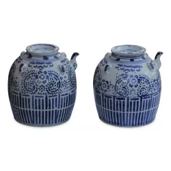 Pair of blue ginger jars