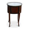 Louis XVI tambour bedside table with marble top and … - Moinat - End tables, Bouillotte tables, Bedside tables, Pedestal tables