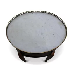 Louis XVI Rolladen-Nachttisch mit Marmorplatte und …
