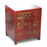 bedside table in red lacquer. - Moinat - End tables, Bouillotte tables, Bedside tables, Pedestal tables