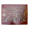 bedside table in red lacquer. - Moinat - End tables, Bouillotte tables, Bedside tables, Pedestal tables