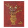 bedside table in red lacquer. - Moinat - End tables, Bouillotte tables, Bedside tables, Pedestal tables