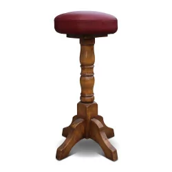 Une paire de tabouret de bar en cuir rouge