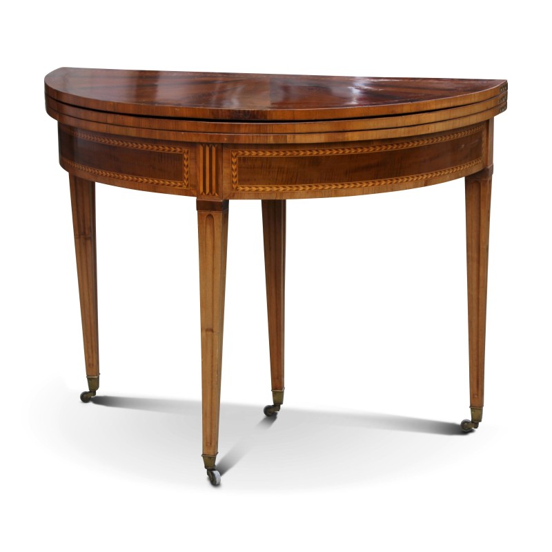Louis XVI half-moon table in mahogany wood, with 3 trays … - Moinat - Bridge tables, Changer tables
