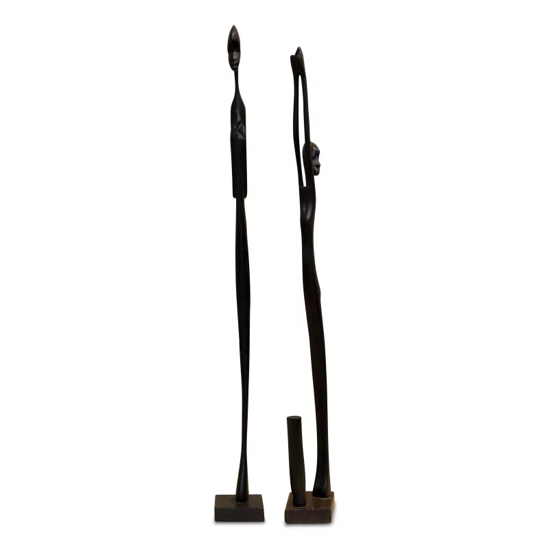 Zwei Statuetten „Mann und Millet Pileuse“ - Moinat - Dekorationszubehör