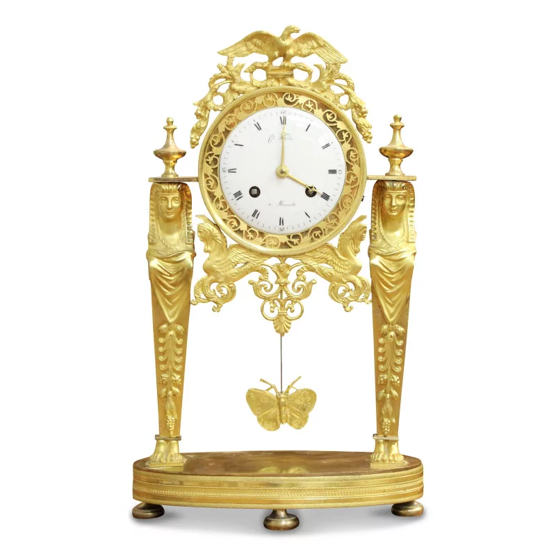 An Empire mantel clock. Marseilles - Moinat - Table clocks