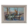 Painting by M. German. Oil on canvas. - Moinat - Painting - Navy