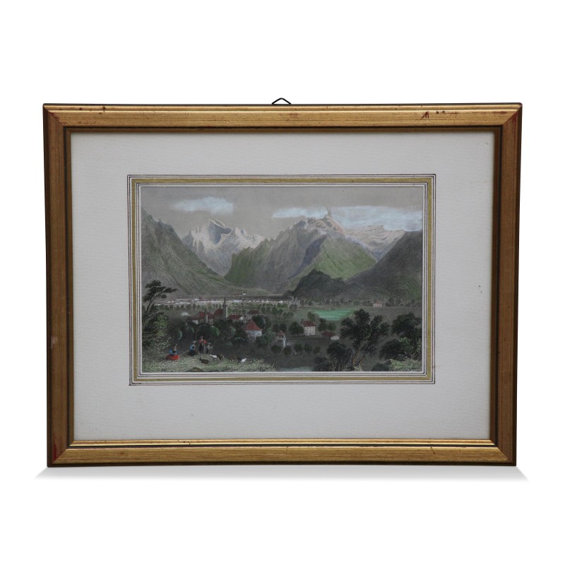 Une gravure “Interlaken” - Moinat - Tableaux - Paysage Une gravure “Interlaken” - Moinat - Tableaux - Paysage