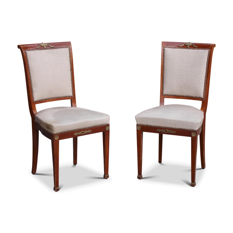 Pair of Directoire style Art Deco chairs in mahogany upholstered … - Moinat - Chairs Pair of Directoire style Art Deco chairs in mahogany upholstered … - Moinat - Chairs
