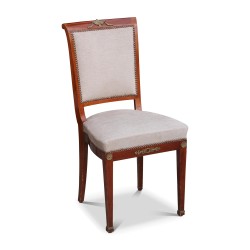 Pair of Directoire style Art Deco chairs in mahogany upholstered …