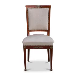 Paar Art-Deco-Stühle im Directoire-Stil aus Mahagoni gepolstert …