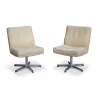 Pair of rare model rotating chairs - Moinat - Chairs