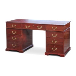 Regency englischer flacher Schreibtisch mit doppelseitigem Mahagoni und …
