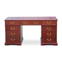 Regency English flat desk with double-sided mahogany and …