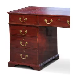 Regency English flat desk with double-sided mahogany and …