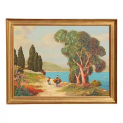 landscape painting “Corsica” signed Charles COUSIN (1904-1972).