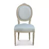 Louis XVI wooden chair painted white and covered with fabric … - Moinat - Chairs
