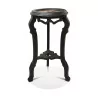 Neo-Gothic pedestal table in black wood with marble top. Paris, … - Moinat - End tables, Bouillotte tables, Bedside tables, Pedestal tables