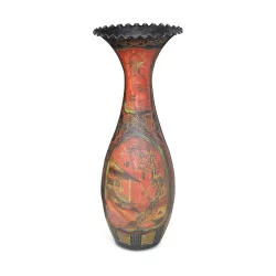 个陶制花瓶。日本。