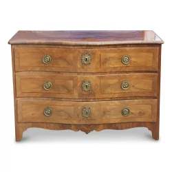 Louis XV chest of drawers with 3 drawers and wooden top. Vaud, Switzerland.