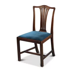 Set mit 6 Stühlen und 2 Chippendale-Sesseln aus Mahagoni. …