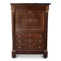 Empire secretary in mahogany, richly decorated with bronzes and …